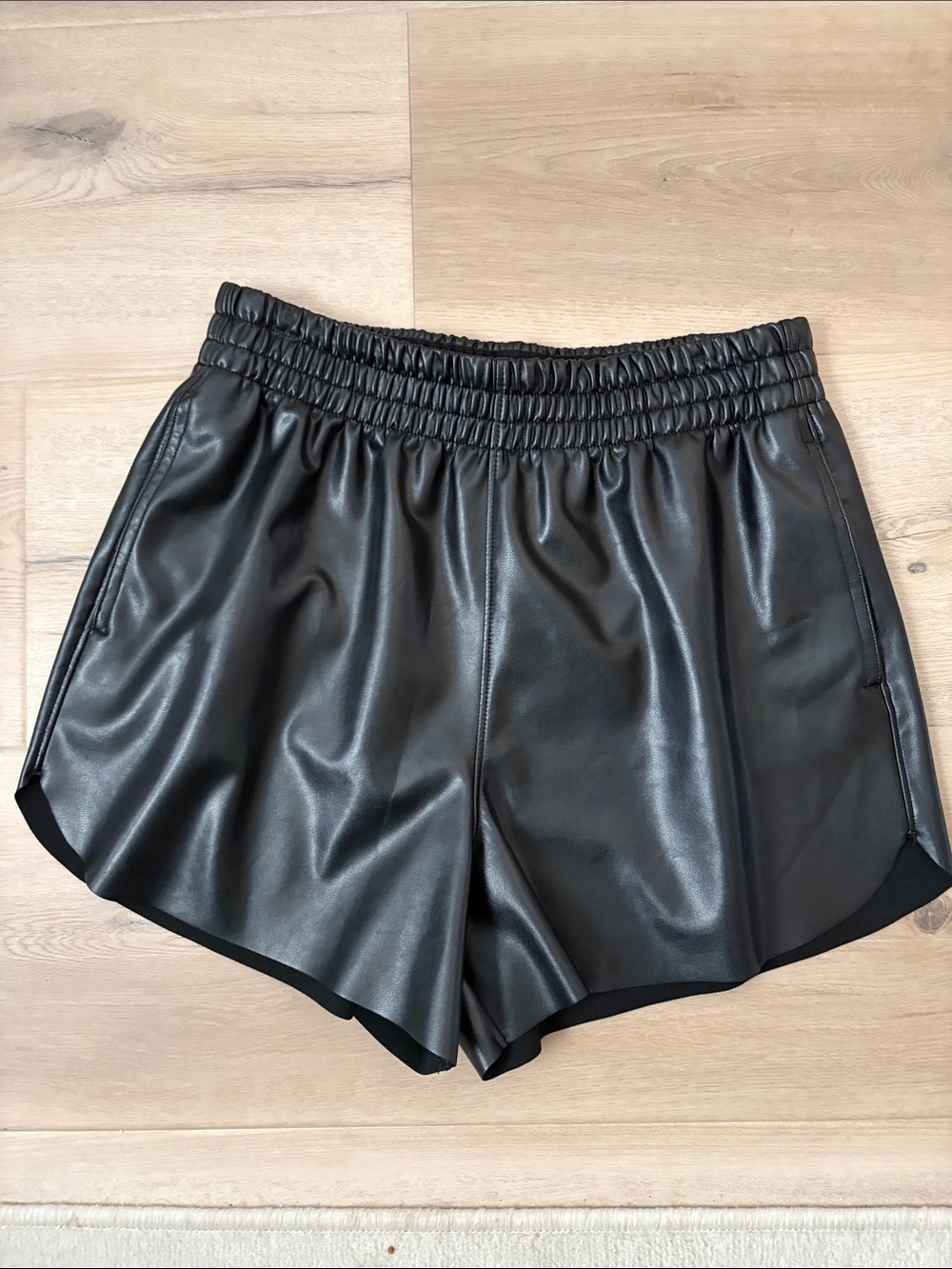 Abercrombie & Fitch Black Faux Leather Shorts